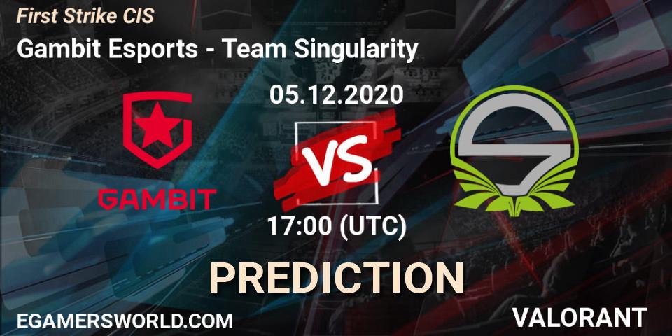 Pronóstico Gambit Esports - Team Singularity. 05.12.2020 at 17:00, VALORANT, First Strike CIS
