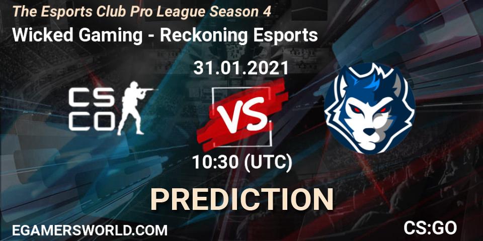 Pronóstico Wicked Gaming - Reckoning Esports. 31.01.2021 at 10:30, Counter-Strike (CS2), The Esports Club Pro League Season 4