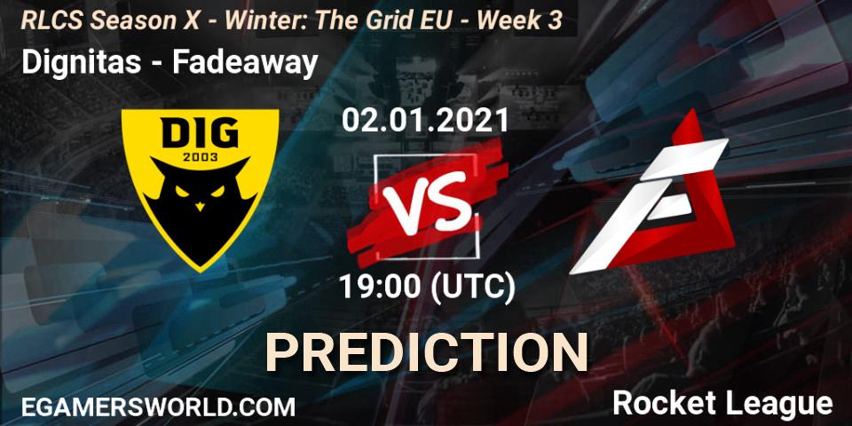 Pronóstico Dignitas - Fadeaway. 02.01.21, Rocket League, RLCS Season X - Winter: The Grid EU - Week 3