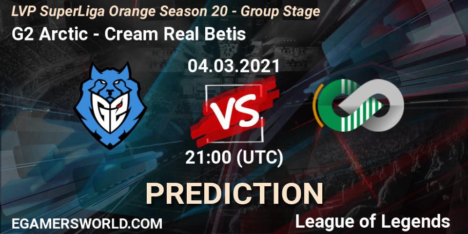 Pronóstico G2 Arctic - Cream Real Betis. 04.03.2021 at 21:00, LoL, LVP SuperLiga Orange Season 20 - Group Stage