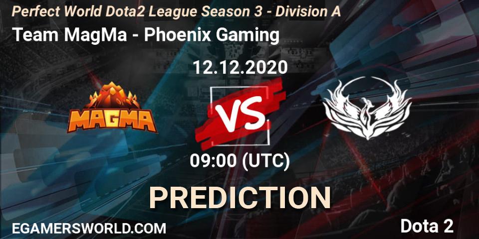 Pronóstico Team MagMa - Phoenix Gaming. 12.12.2020 at 08:37, Dota 2, Perfect World Dota2 League Season 3 - Division A