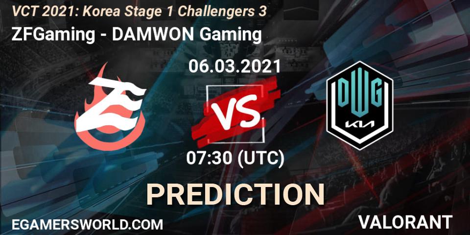 Pronóstico ZFGaming - DAMWON Gaming. 06.03.2021 at 07:30, VALORANT, VCT 2021: Korea Stage 1 Challengers 3
