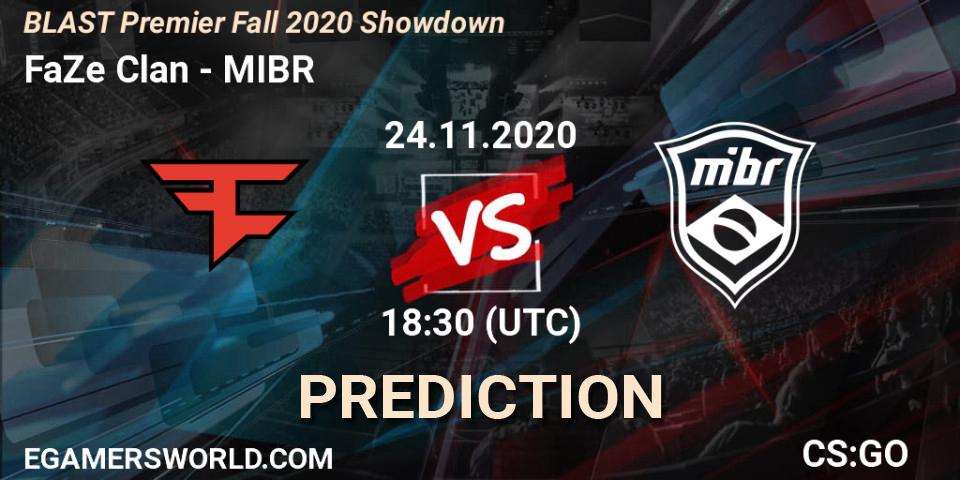 Pronóstico FaZe Clan - MIBR. 25.11.20, CS2 (CS:GO), BLAST Premier Fall 2020 Showdown