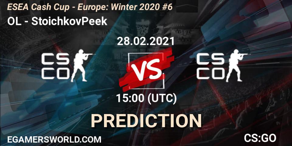 Pronóstico OL - StoichkovPeek. 28.02.2021 at 15:00, Counter-Strike (CS2), ESEA Cash Cup - Europe: Winter 2020 #6