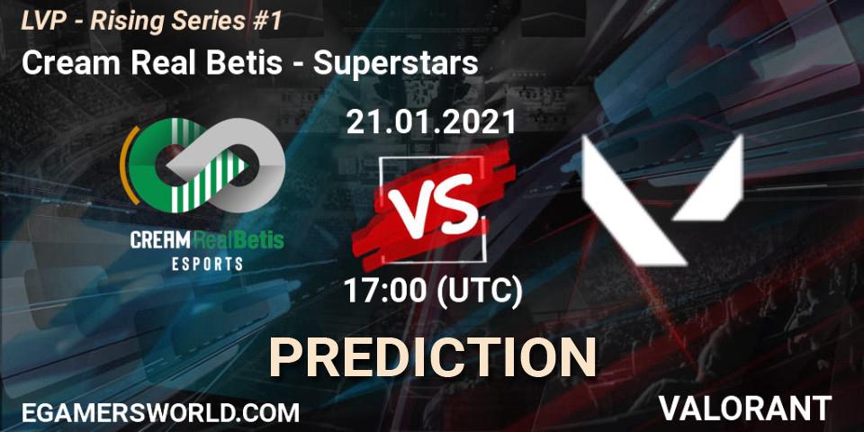 Pronóstico Cream Real Betis - Superstars. 21.01.2021 at 17:00, VALORANT, LVP - Rising Series #1