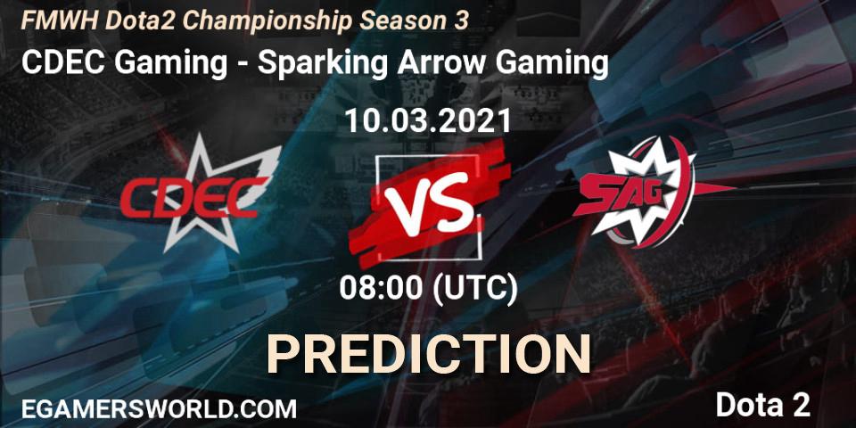 Pronóstico CDEC Gaming - Sparking Arrow Gaming. 10.03.2021 at 07:57, Dota 2, FMWH Dota2 Championship Season 3