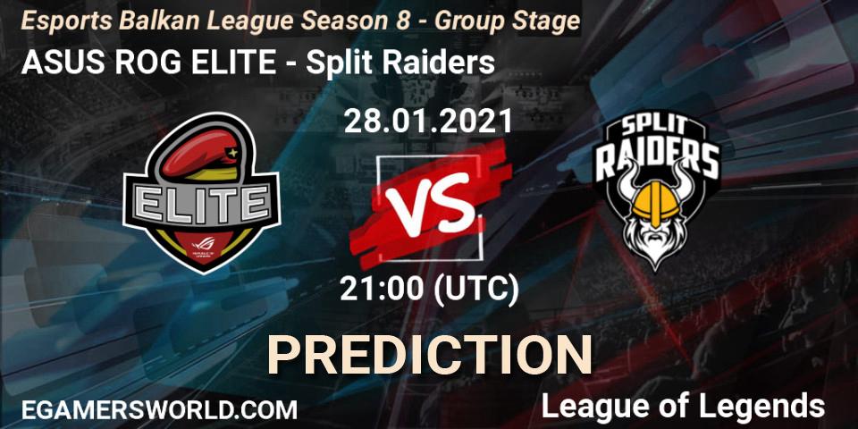 Pronóstico ASUS ROG ELITE - Split Raiders. 28.01.2021 at 21:35, LoL, Esports Balkan League Season 8 - Group Stage