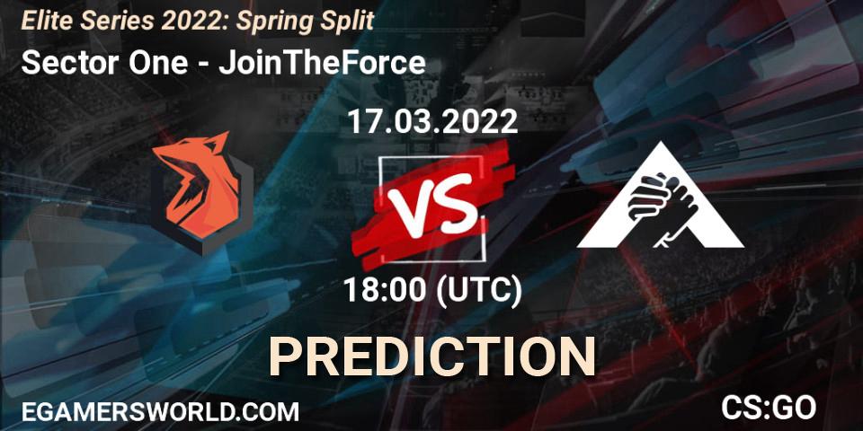 Pronóstico Sector One - JoinTheForce. 17.03.2022 at 18:00, Counter-Strike (CS2), Elite Series 2022: Spring Split