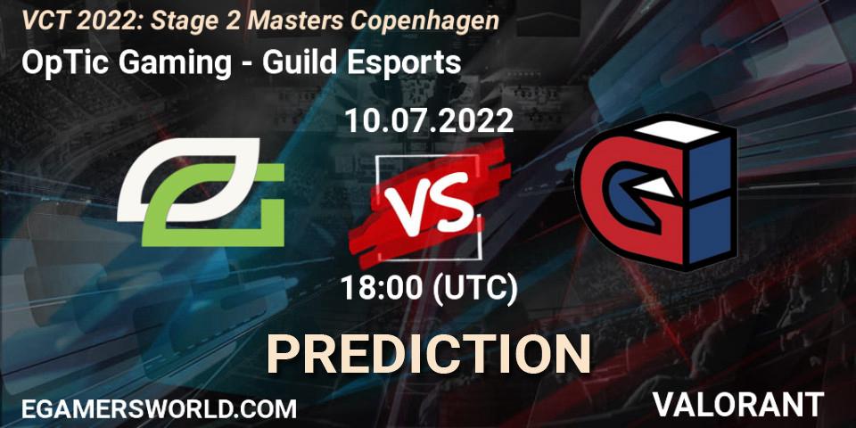Pronóstico OpTic Gaming - Guild Esports. 10.07.2022 at 19:35, VALORANT, VCT 2022: Stage 2 Masters Copenhagen