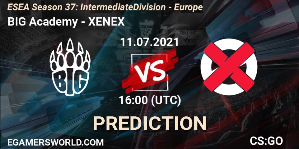Pronóstico BIG Academy - XENEX. 11.07.2021 at 16:00, Counter-Strike (CS2), ESEA Season 37: Intermediate Division - Europe