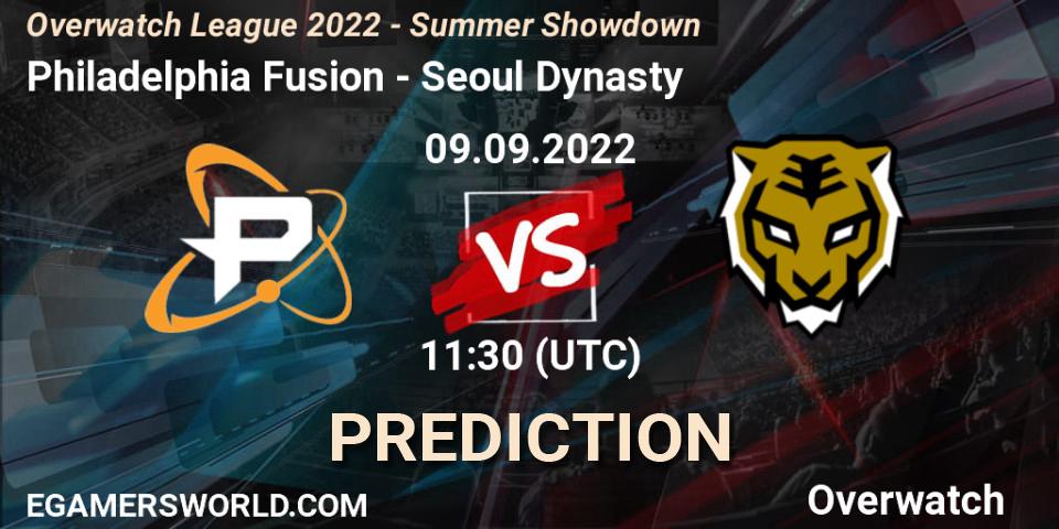 Pronóstico Philadelphia Fusion - Seoul Dynasty. 09.09.22, Overwatch, Overwatch League 2022 - Summer Showdown