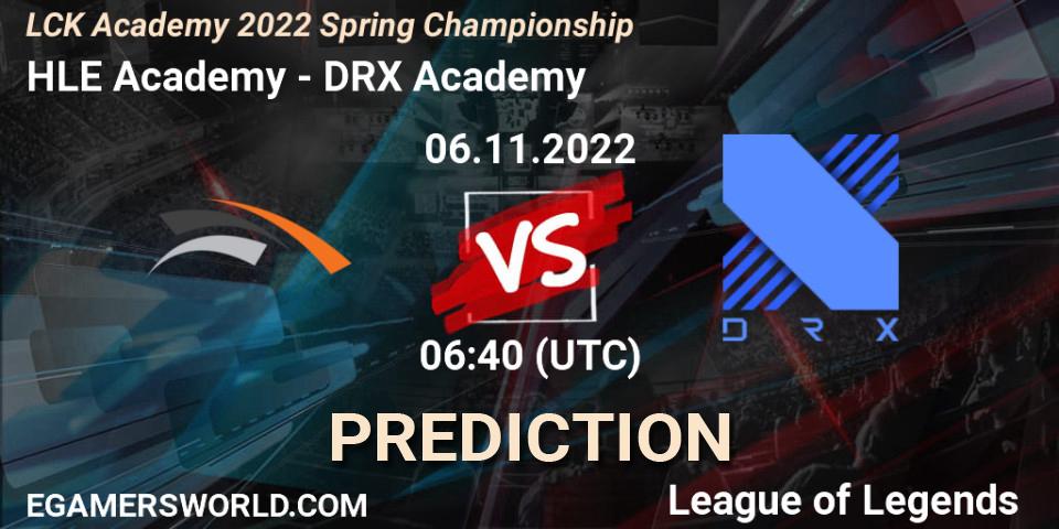 Pronóstico HLE Academy - DRX Academy. 06.11.2022 at 06:40, LoL, LCK Academy 2022 Spring Championship