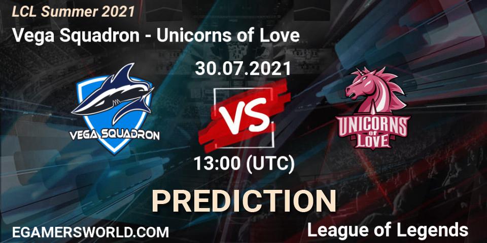 Pronóstico Vega Squadron - Unicorns of Love. 30.07.2021 at 14:00, LoL, LCL Summer 2021