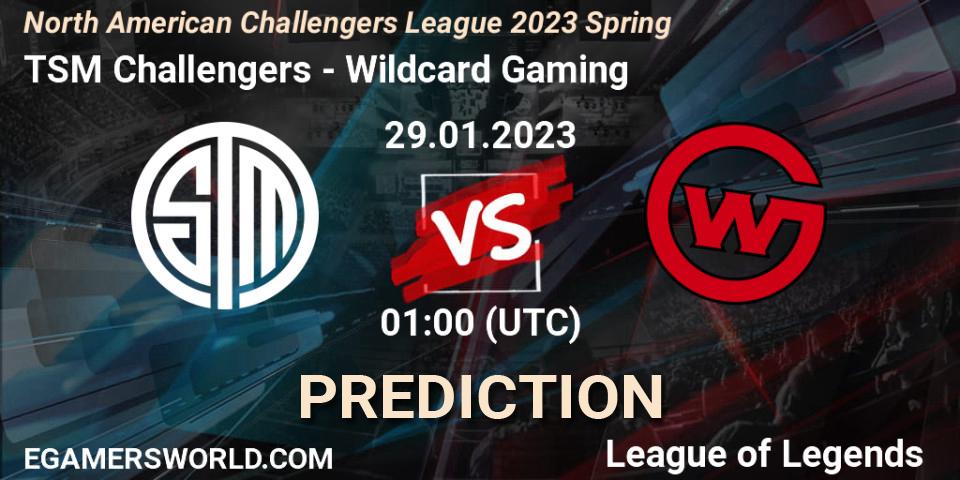 Pronóstico TSM Challengers - Wildcard Gaming. 29.01.23, LoL, NACL 2023 Spring - Group Stage