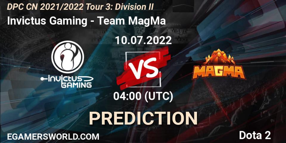Pronóstico Invictus Gaming - Team MagMa. 10.07.2022 at 04:02, Dota 2, DPC CN 2021/2022 Tour 3: Division II