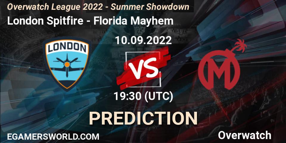 Pronóstico London Spitfire - Florida Mayhem. 10.09.22, Overwatch, Overwatch League 2022 - Summer Showdown
