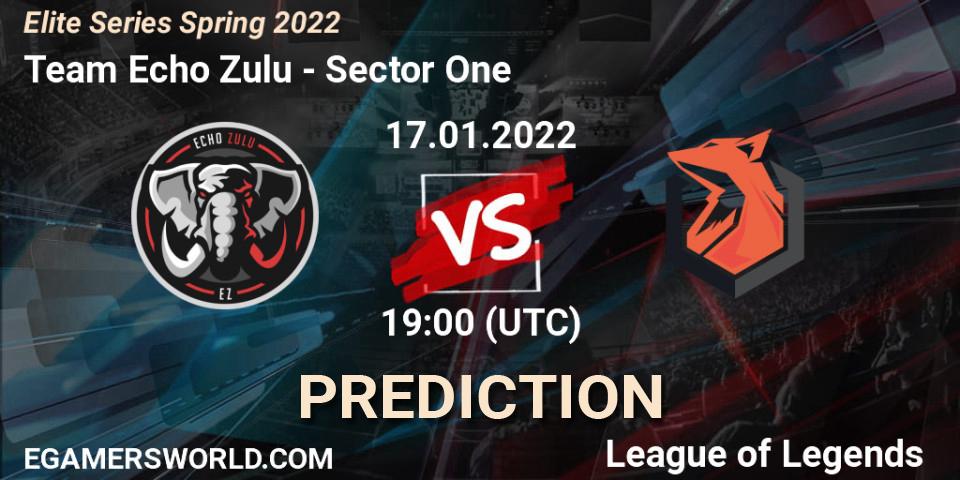 Pronóstico Team Echo Zulu - Sector One. 17.01.2022 at 19:00, LoL, Elite Series Spring 2022