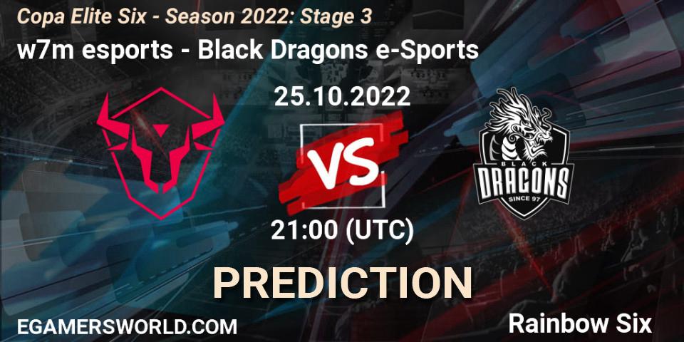 Pronóstico w7m esports - Black Dragons e-Sports. 25.10.2022 at 21:00, Rainbow Six, Copa Elite Six - Season 2022: Stage 3