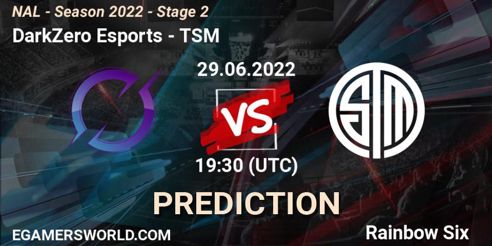 Pronóstico DarkZero Esports - TSM. 29.06.22, Rainbow Six, NAL - Season 2022 - Stage 2