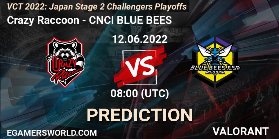 Pronóstico Crazy Raccoon - CNCI BLUE BEES. 12.06.2022 at 08:00, VALORANT, VCT 2022: Japan Stage 2 Challengers Playoffs