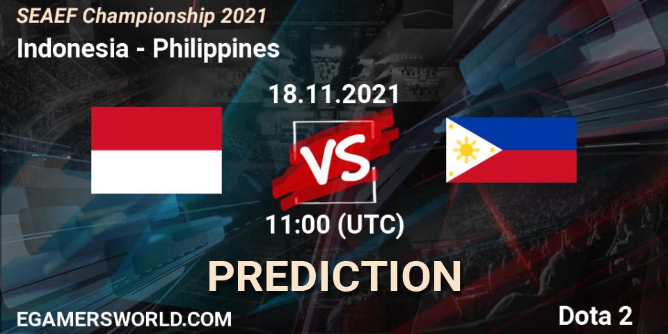 Pronóstico Indonesia - Philippines. 18.11.21, Dota 2, SEAEF Dota2 Championship 2021