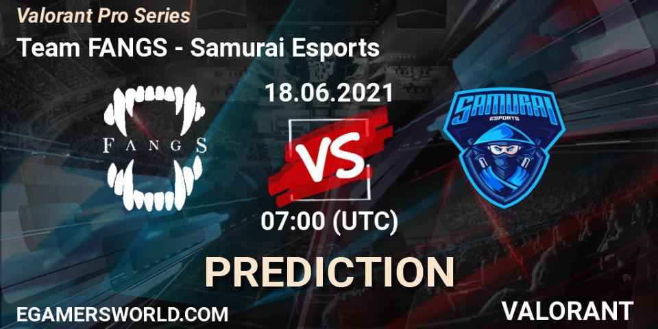 Pronóstico Team FANGS - Samurai Esports. 19.06.2021 at 05:30, VALORANT, Valorant Pro Series