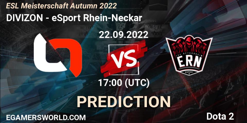 Pronóstico DIVIZON - eSport Rhein-Neckar. 22.09.2022 at 17:11, Dota 2, ESL Meisterschaft Autumn 2022