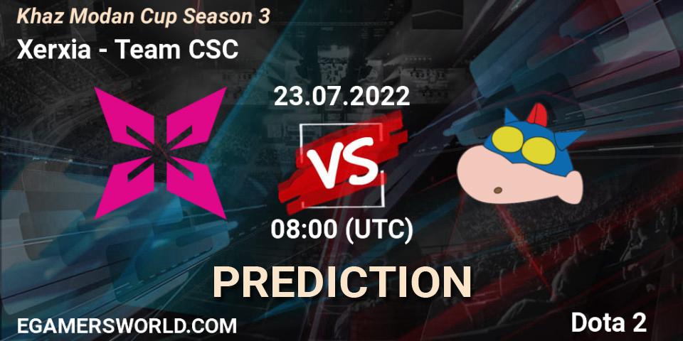 Pronóstico Xerxia - Team CSC. 23.07.2022 at 08:16, Dota 2, Khaz Modan Cup Season 3