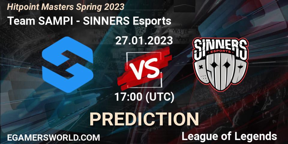 Pronóstico Team SAMPI - SINNERS Esports. 27.01.2023 at 17:00, LoL, Hitpoint Masters Spring 2023