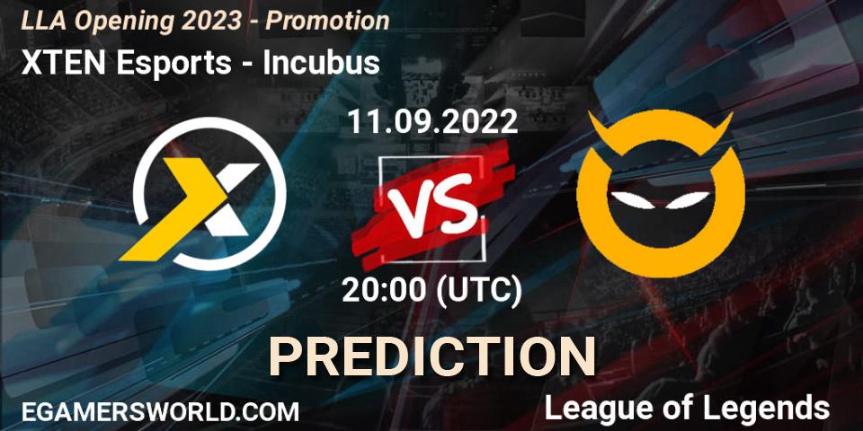 Pronóstico XTEN Esports - Incubus. 10.09.22, LoL, LLA Opening 2023 - Promotion