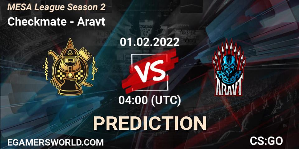 Pronóstico Checkmate - Aravt. 01.02.2022 at 04:00, Counter-Strike (CS2), MESA League Season 2