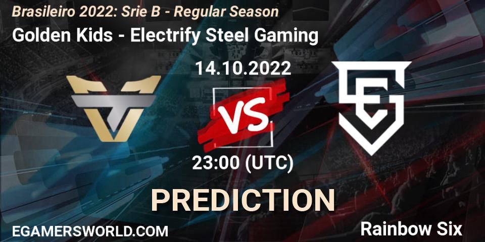 Pronóstico Golden Kids - Electrify Steel Gaming. 14.10.2022 at 23:00, Rainbow Six, Brasileirão 2022: Série B - Regular Season