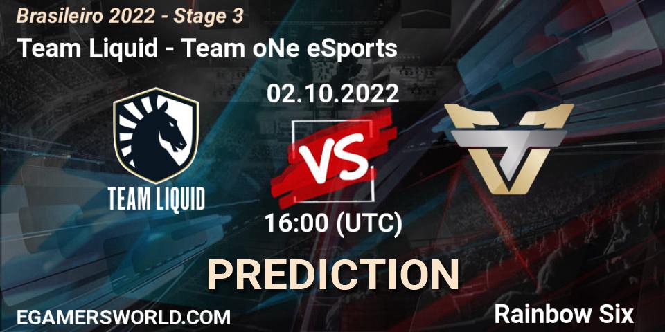 Pronóstico Team Liquid - Team oNe eSports. 02.10.22, Rainbow Six, Brasileirão 2022 - Stage 3