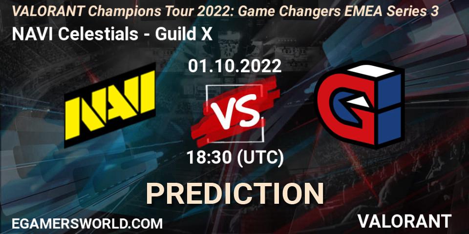 Pronóstico NAVI Celestials - Guild X. 01.10.2022 at 18:30, VALORANT, VCT 2022: Game Changers EMEA Series 3