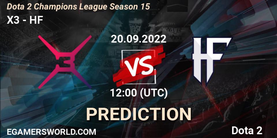 Pronóstico X3 - HF. 20.09.22, Dota 2, Dota 2 Champions League Season 15