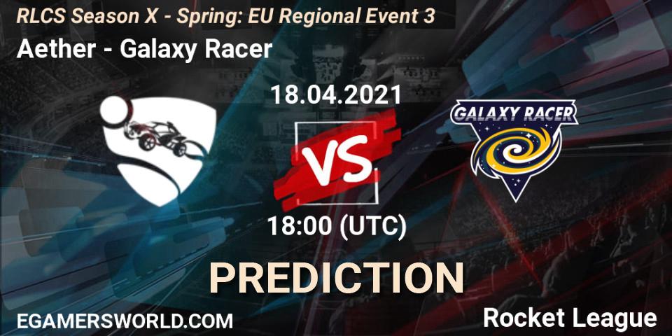 Pronóstico Aether - Galaxy Racer. 18.04.2021 at 18:00, Rocket League, RLCS Season X - Spring: EU Regional Event 3
