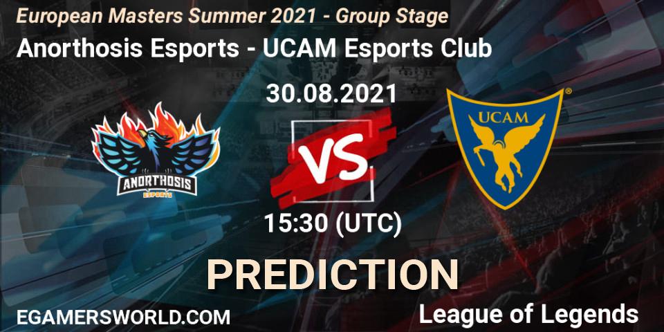Pronóstico Anorthosis Esports - UCAM Esports Club. 30.08.21, LoL, European Masters Summer 2021 - Group Stage