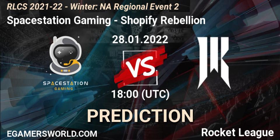 Pronóstico Spacestation Gaming - Shopify Rebellion. 28.01.2022 at 18:00, Rocket League, RLCS 2021-22 - Winter: NA Regional Event 2