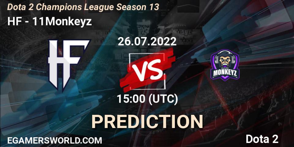 Pronóstico HF - 11Monkeyz. 26.07.2022 at 15:01, Dota 2, Dota 2 Champions League Season 13