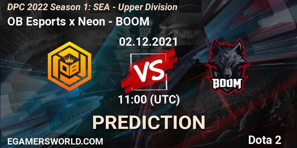 Pronóstico OB Esports x Neon - BOOM. 02.12.2021 at 11:04, Dota 2, DPC 2022 Season 1: SEA - Upper Division
