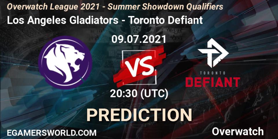 Pronóstico Los Angeles Gladiators - Toronto Defiant. 09.07.2021 at 20:30, Overwatch, Overwatch League 2021 - Summer Showdown Qualifiers
