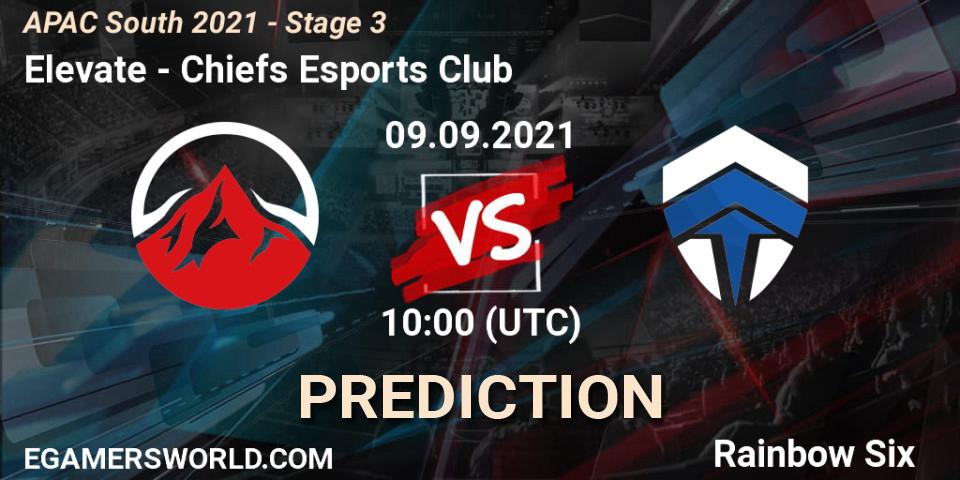 Pronóstico Elevate - Chiefs Esports Club. 09.09.2021 at 10:00, Rainbow Six, APAC South 2021 - Stage 3