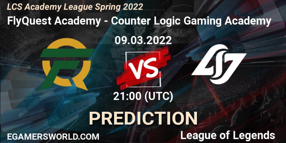 Pronóstico FlyQuest Academy - Counter Logic Gaming Academy. 09.03.22, LoL, LCS Academy League Spring 2022