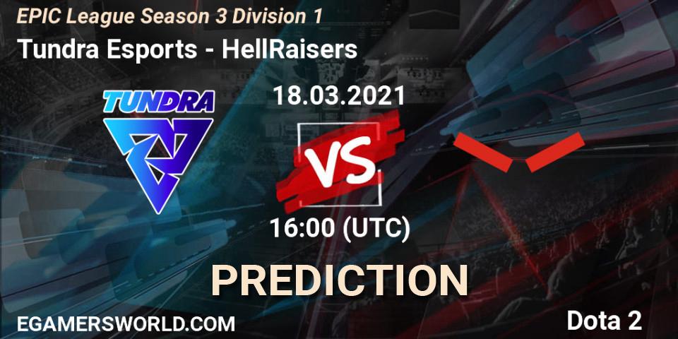 Pronóstico Tundra Esports - HellRaisers. 18.03.2021 at 16:01, Dota 2, EPIC League Season 3 Division 1