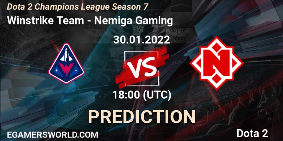 Pronóstico Winstrike Team - Nemiga Gaming. 28.01.2022 at 15:00, Dota 2, Dota 2 Champions League 2022 Season 7