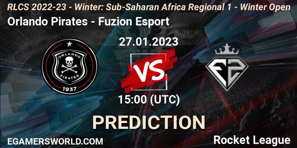 Pronóstico Orlando Pirates - Fuzion Esport. 27.01.2023 at 15:00, Rocket League, RLCS 2022-23 - Winter: Sub-Saharan Africa Regional 1 - Winter Open