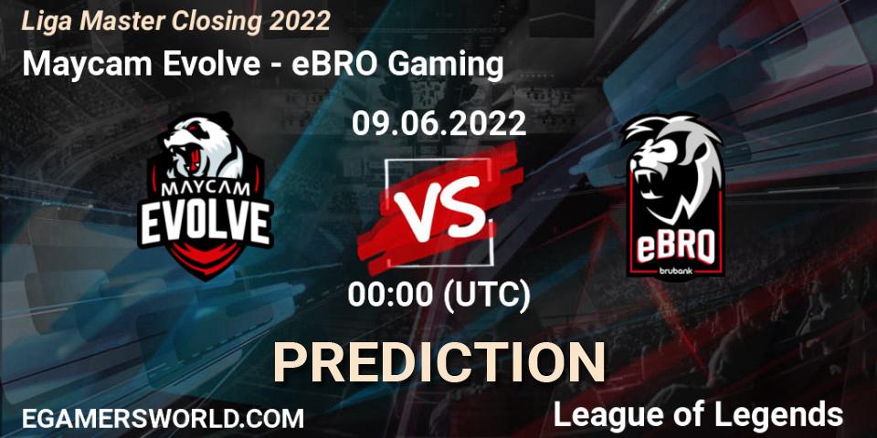 Pronóstico Maycam Evolve - eBRO Gaming. 09.06.2022 at 00:00, LoL, Liga Master Closing 2022