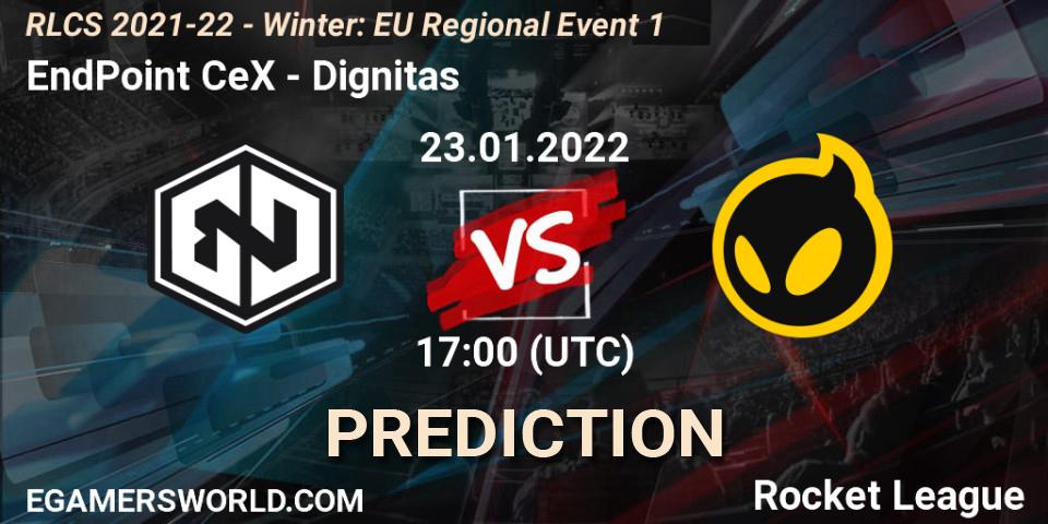 Pronóstico EndPoint CeX - Dignitas. 23.01.2022 at 16:45, Rocket League, RLCS 2021-22 - Winter: EU Regional Event 1