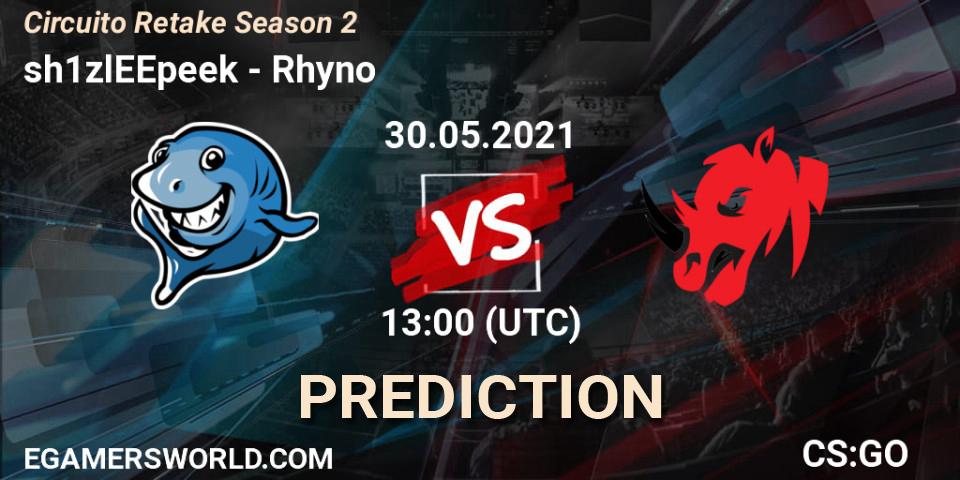 Pronóstico sh1zlEEpeek - Rhyno. 30.05.2021 at 13:00, Counter-Strike (CS2), Circuito Retake Season 2