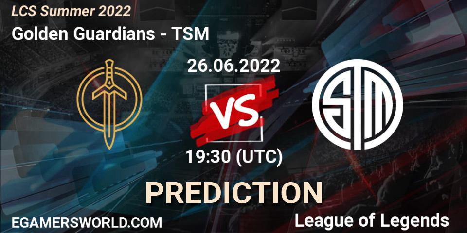 Pronóstico Golden Guardians - TSM. 26.06.2022 at 19:30, LoL, LCS Summer 2022